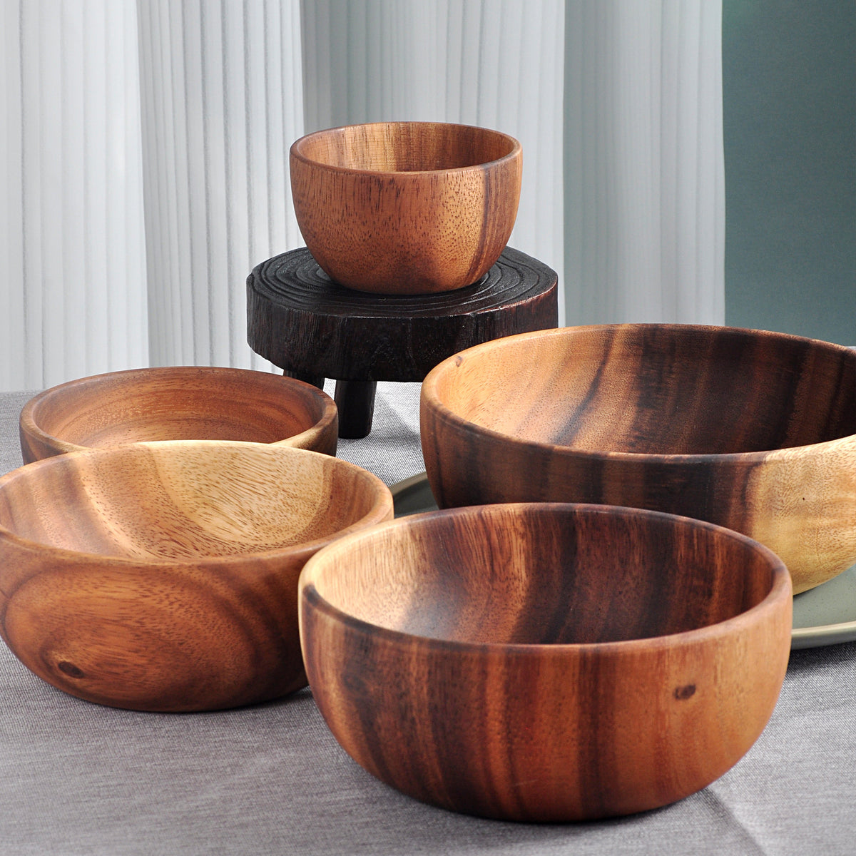 Wooden Bowl, Raw Wood Plate, Solid Wood Plate, Tableware, Salad Bowl, Wooden Fruit Plate, Dried Fruit, Shallow Mouth Bowl