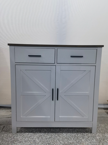 Farmhouse buffet cabinet with drawers, view 9