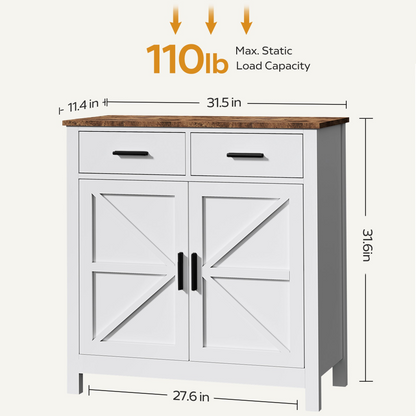 Farmhouse buffet cabinet with drawers, view 17