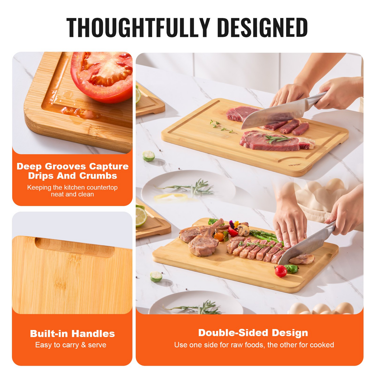 Bamboo cutting board set of 3, view 5