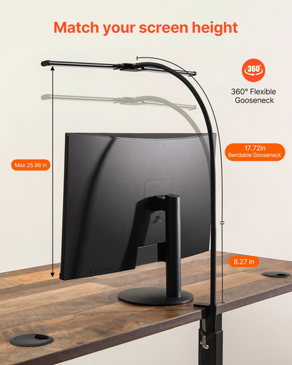 Dual-head LED clamp desk lamp, view 4