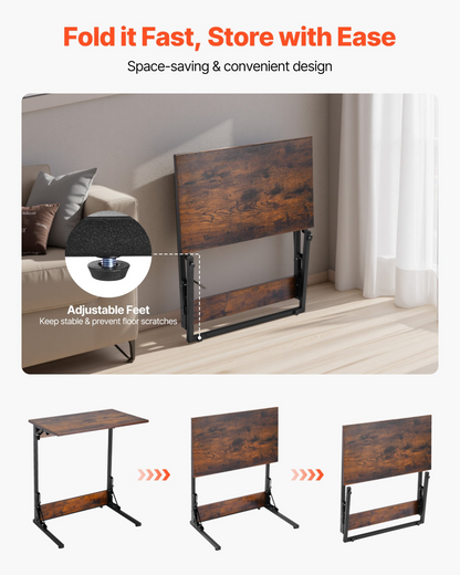Folding C-shaped side table, view 2