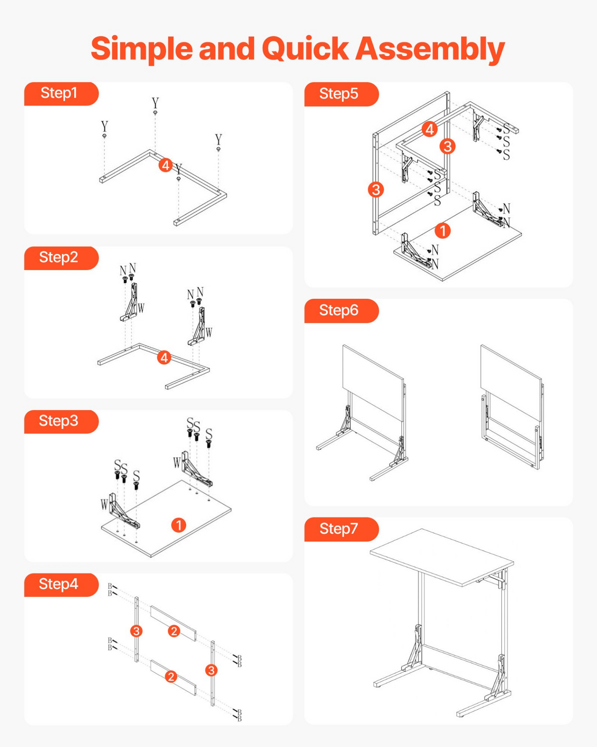 Folding C-shaped side table, view 4