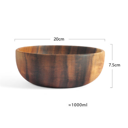 Wooden Bowl, Raw Wood Plate, Solid Wood Plate, Tableware, Salad Bowl, Wooden Fruit Plate, Dried Fruit, Shallow Mouth Bowl