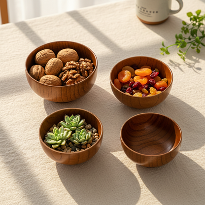 Jujube Wood Bowls - Flat Lay