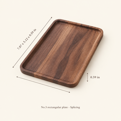 Japanese-Inspired Walnut Wood Serving Plate