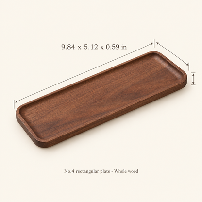 Japanese-Inspired Walnut Wood Serving Plate