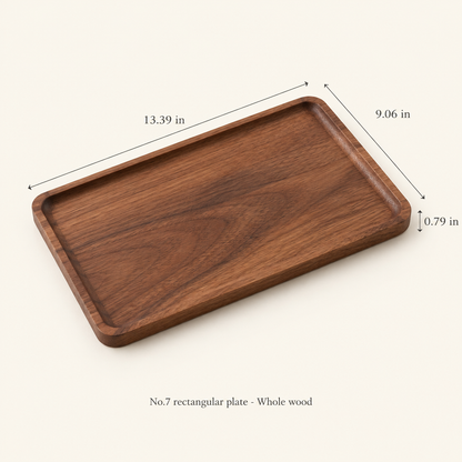 Japanese-Inspired Walnut Wood Serving Plate