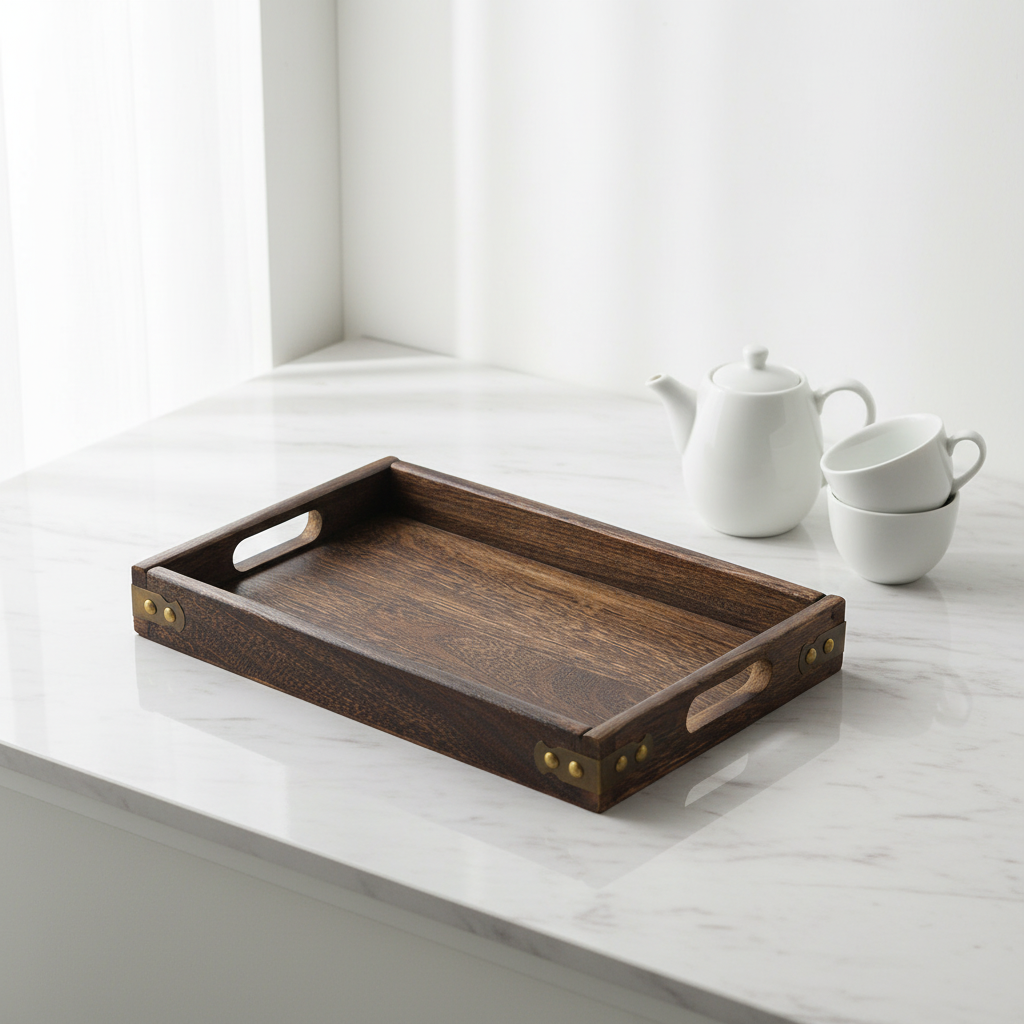 Rectangular Wooden Tray Lifestyle