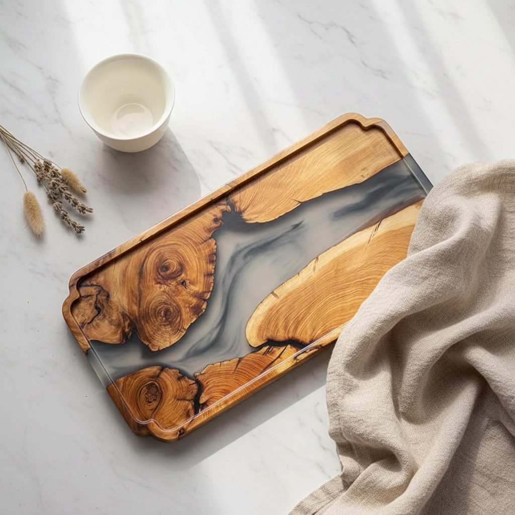 Thuja Resin Tray - Flat Lay